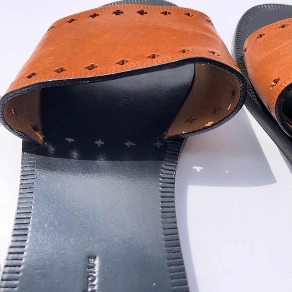 Isabel Marant Etoile Jiany Cognac Cut Out Leather Slide Sandals 38 - Picture 4 of 13